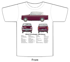 Ford Anglia 105E Deluxe 1966-67 T-shirt Front